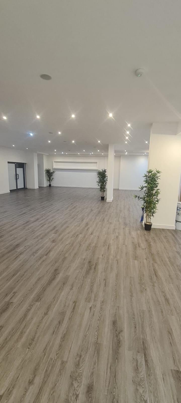 Finished open-plan commercial space after refurbishment